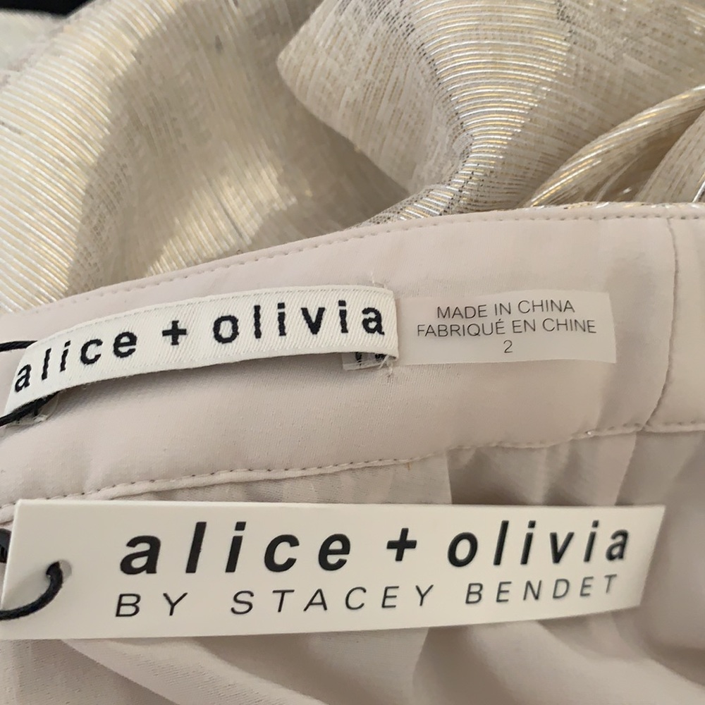 Alice + Olivia Midi Length Pleated Skirt Gold - Picture 6 of 6